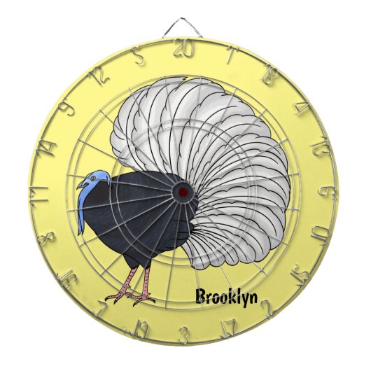 Bulwer's pheasant bird cartoon illustration  ダーツボード (正面)