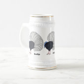 Bulwer's pheasant bird cartoon illustration  ビールジョッキ (正面左)