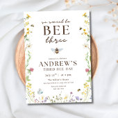 Bumble Bee Birthday Invitation 3rd Birthday Party 招待状