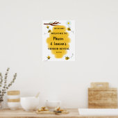 Bumble Bee Gender Reveal Welcome Sign Poster ポスター (キッチン)