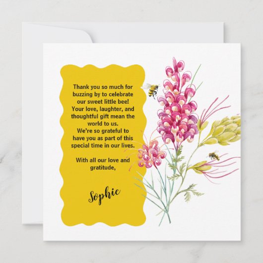 Bumble Bee Honey Bee サンキューカード (裏面)