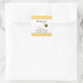 Bumble Bee Mint Green Baby Shower Favor スクエアシール (バッグ)