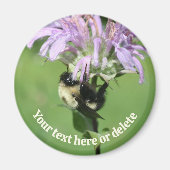 Bumble Bee On Bee Balm Flower Personalized マグネット (正面)