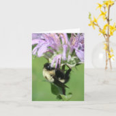 Bumble Bee On Bee Balm Flower Photography Note カード (黄色い花)
