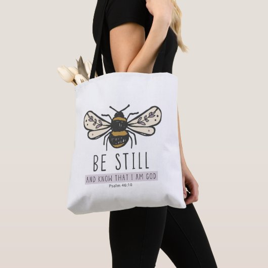 bumble bee scripture tote bag トートバッグ (クローズアップ)