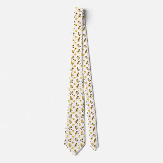 Bumble Bee Sunflower Yellow Gnome Tie ネクタイ (正面)
