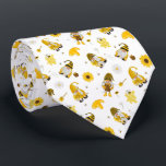 Bumble Bee Sunflower Yellow Gnome Tie ネクタイ<br><div class="desc">All over fun print featuring the ever popular bumble bee Scandinavian gnomes,  dripping honeypot,  sunflowers,  daisies and buzzy bee's.  Super cute,  eye catching,  one of a kind design. Great gift for a Birthday,  Anniversary or Valentine's day.</div>