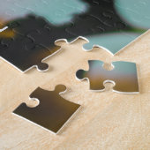 Bumble Bee Tennis Player With Text on Sunflower ジグソーパズル (側面)