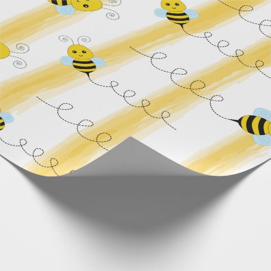 Bumble Bee Wrapping Paper Fly Honey Bee Gift Wrap ラッピングペーパー (角)
