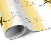 Bumble Bee Wrapping Paper Fly Honey Bee Gift Wrap ラッピングペーパー (ロールコーナー)