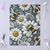 Bumble Bees & Daisies Floral Decoupage 薄葉紙 (クラフト)