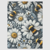 Bumble Bees & Daisies Floral Decoupage 薄葉紙 (正面)