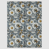 Bumble Bees & Daisies Floral Decoupage 薄葉紙 (正面)