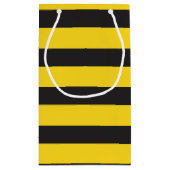 Bumblebee Black Yellow Horizontal Lines Bumble Bee スモールペーパーバッグ (裏面)