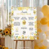 Bumblebee First Bee Day Birthday Milestone Sign ポスター