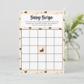 Bumblebee Floral Baby Bingo Game Card 招待状 (スタンド正面)