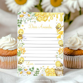 Bumblebee Floral Time Capsule Note Message Card サンキューカード