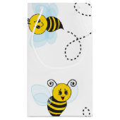 Bumblebee Flying Yellow Black Bumble Bee スモールペーパーバッグ (裏面)