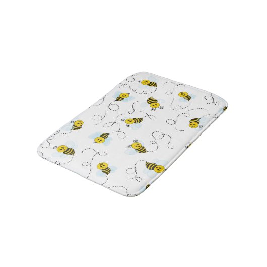 Bumblebee Flying Yellow Black Bumble Bee バスマット (アングル)