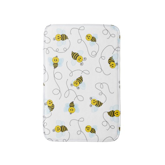 Bumblebee Flying Yellow Black Bumble Bee バスマット (正面縦)