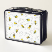 Bumblebee Flying Yellow Black Bumble Bee メタルランチボックス (裏面)