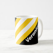 Bumblebee Nostalgic Stripes with Name コーヒーマグカップ (正面右)