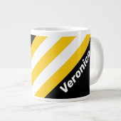 Bumblebee Nostalgic Stripes with Name ジャンボコーヒーマグカップ (正面右)