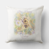 Bumblebee Nursery Pillow | Whimsical Garden クッション (正面)