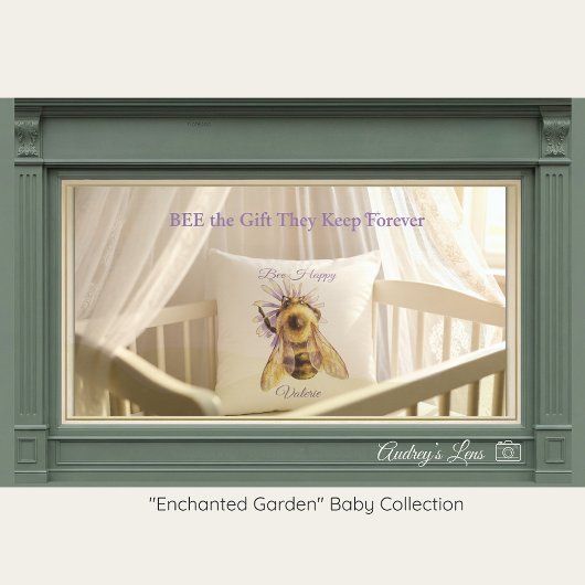 Bumblebee Nursery Pillow | Whimsical Garden クッション