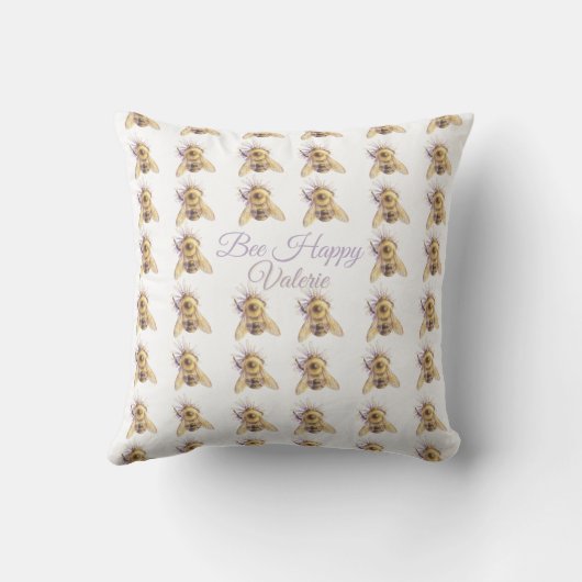 Bumblebee Nursery Pillow | Whimsical Garden クッション (裏面)