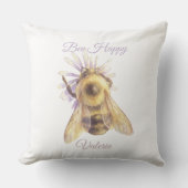Bumblebee Nursery Pillow | Whimsical Garden クッション (正面)
