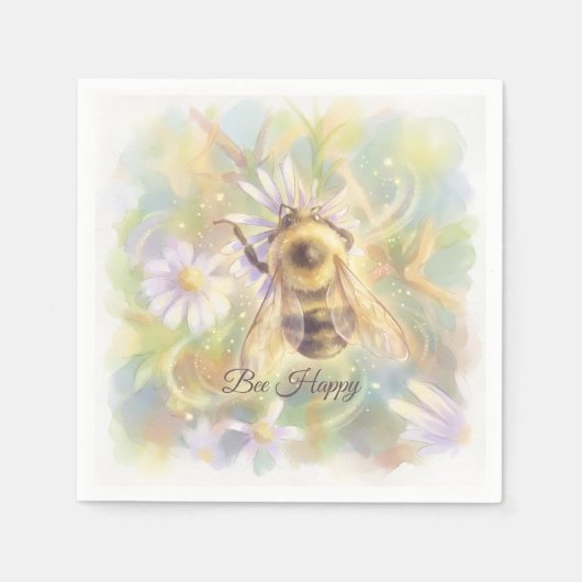 Bumblebee Nursery | Whimsical Garden スタンダードカクテルナプキン (正面)