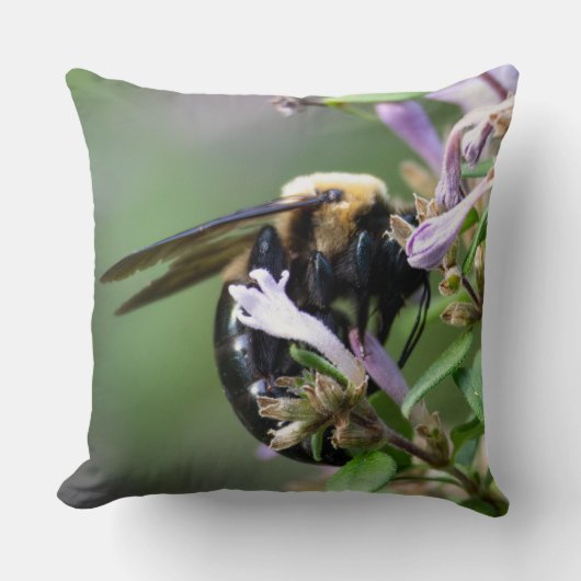 Bumblebee on Chinese Lilac クッション (正面)