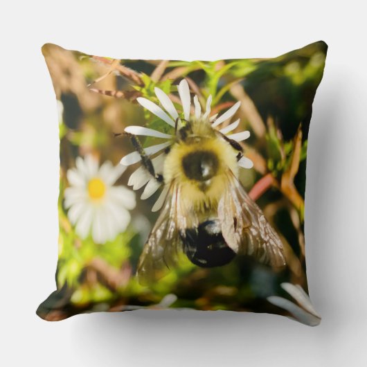 Bumblebee on Wildflower クッション (正面)