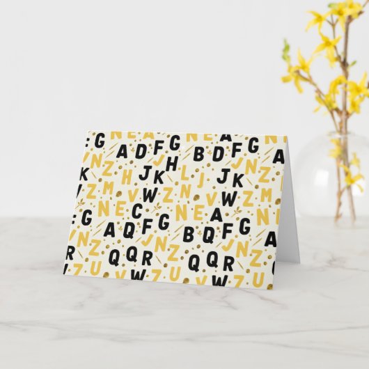 Bumblebee & Onyx Artisan Alphabet カード (黄色い花)