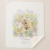 Bumblebee Sherpa Baby Blanket | Nature Gift シェルパブランケット (正面)