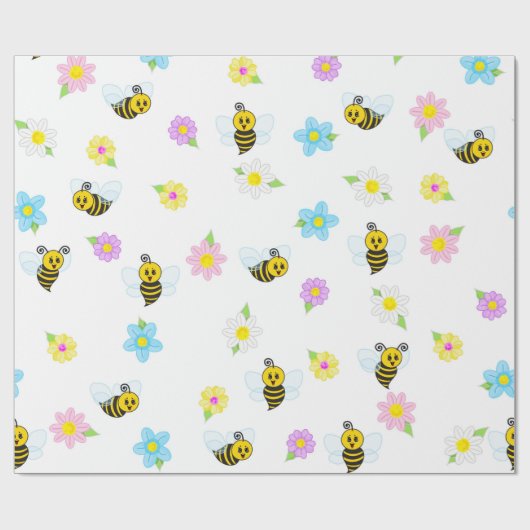 Bumblebee Yellow Black Bumble Bee Colorful ラッピングペーパー (フラット)