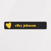 Bumblebee & Yellow Hearts Kids Name Waterproof ラベル (デザイン1)