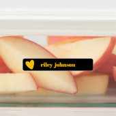 Bumblebee & Yellow Hearts Kids Name Waterproof ラベル (貼付)