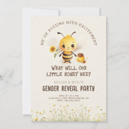 Bumblebees Honey Boy or Girl Gender Reveal Party 招待状