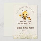 Bumblebees Honey Boy or Girl Gender Reveal Party 招待状 (正面/裏面)