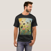 Bumblebees on Flowers Tシャツ (正面フル)
