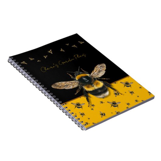 Bumblebees Personalized Gardening Journal ノートブック (右側)