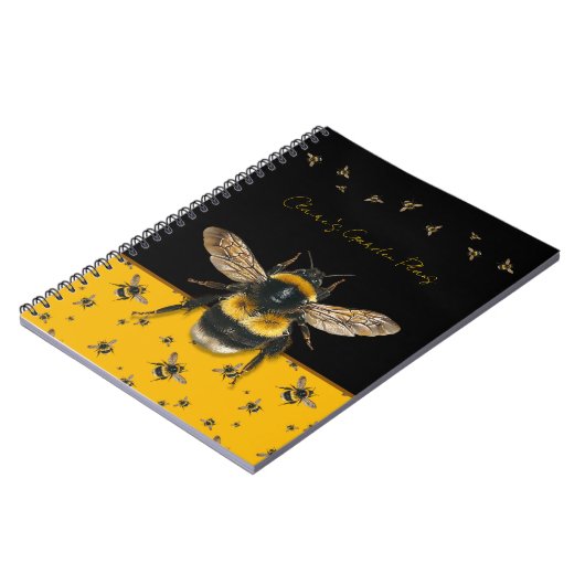 Bumblebees Personalized Gardening Journal ノートブック (左側)