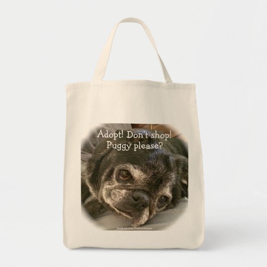 Bumblesnotのトートバック: Puggyか。 トートバッグ (正面)