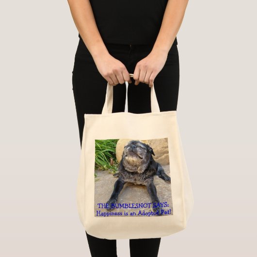Bumblesnotのtotebag: 幸福は採用されたペットです! トートバッグ (正面(商品))