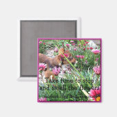 Bumblesnot magnet：小さいワン/花の匂い マグネット (正面/裏面)