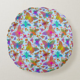 Bumbling Butterflies in Fresh Air DC ラウンドクッション