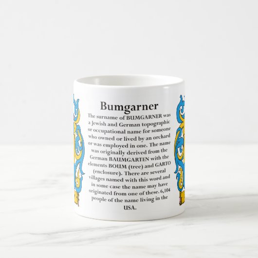 Bumgarner家族の紋章付き外衣 コーヒーマグカップ (中央)