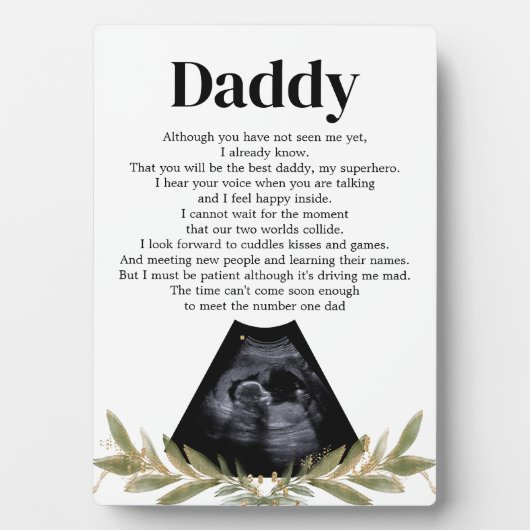 Bumpから期待パパへハートフェルト記念品 フォトプラーク (正面)